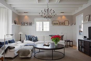 Photo of white color interior in country house.